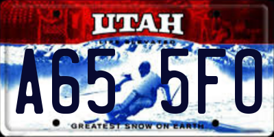 UT license plate A655FO