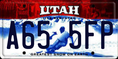 UT license plate A655FP