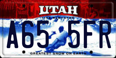 UT license plate A655FR