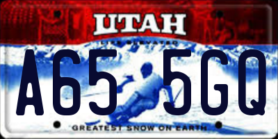 UT license plate A655GQ