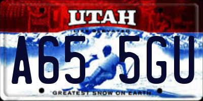 UT license plate A655GU