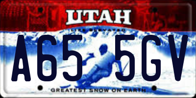 UT license plate A655GV