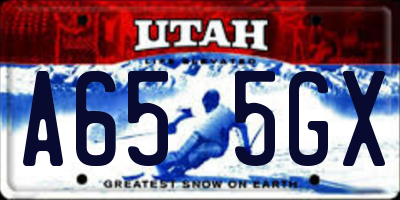 UT license plate A655GX