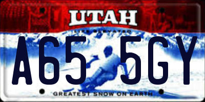 UT license plate A655GY