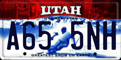 UT license plate A655NH