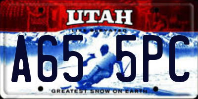 UT license plate A655PC