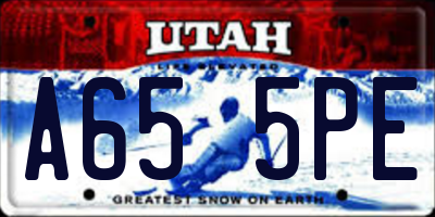 UT license plate A655PE