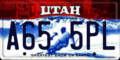 UT license plate A655PL
