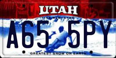 UT license plate A655PY