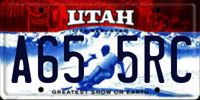 UT license plate A655RC