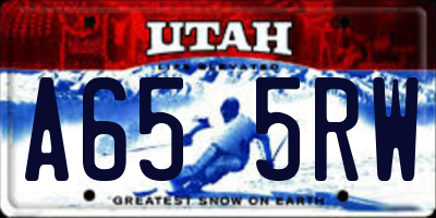 UT license plate A655RW