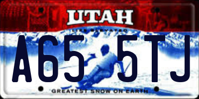 UT license plate A655TJ