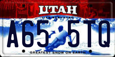 UT license plate A655TQ