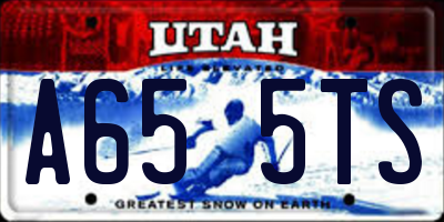 UT license plate A655TS