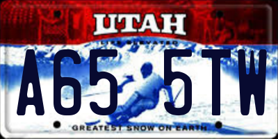 UT license plate A655TW