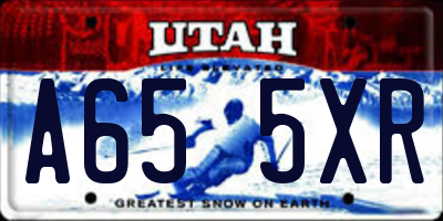 UT license plate A655XR