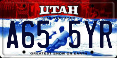 UT license plate A655YR