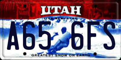 UT license plate A656FS