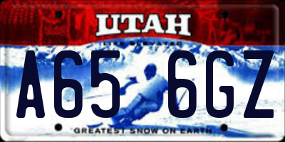 UT license plate A656GZ