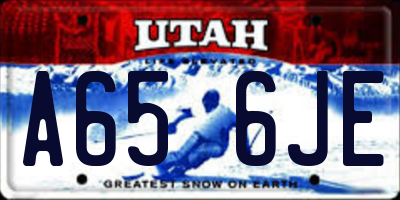 UT license plate A656JE