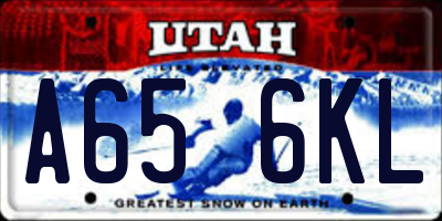 UT license plate A656KL