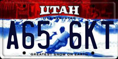 UT license plate A656KT