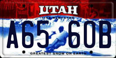 UT license plate A656OB