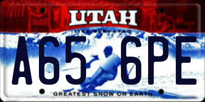 UT license plate A656PE
