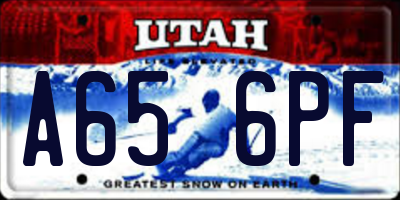 UT license plate A656PF