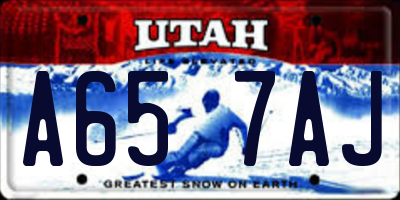 UT license plate A657AJ
