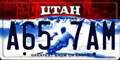 UT license plate A657AM