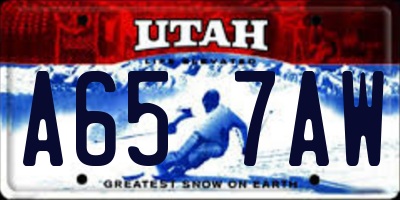 UT license plate A657AW