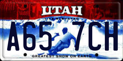 UT license plate A657CH
