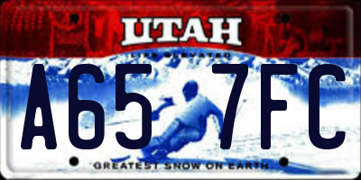 UT license plate A657FC