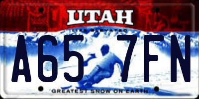 UT license plate A657FN