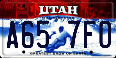 UT license plate A657FO