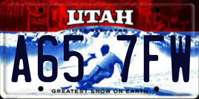 UT license plate A657FW
