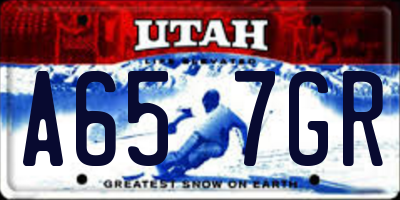 UT license plate A657GR
