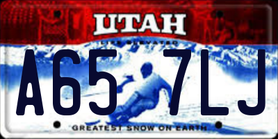 UT license plate A657LJ