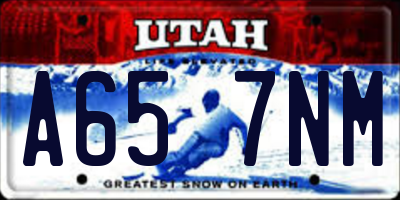 UT license plate A657NM
