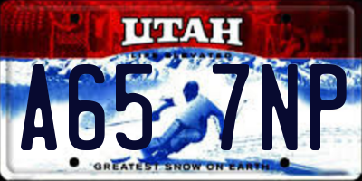 UT license plate A657NP