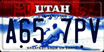 UT license plate A657PV
