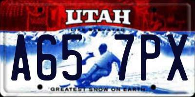 UT license plate A657PX