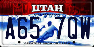 UT license plate A657QW
