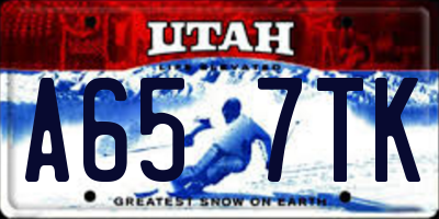 UT license plate A657TK