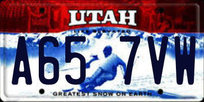 UT license plate A657VW