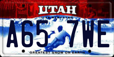 UT license plate A657WE