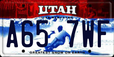 UT license plate A657WF