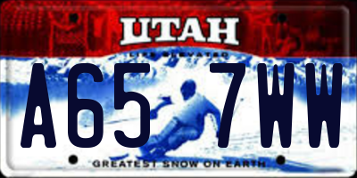 UT license plate A657WW
