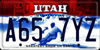 UT license plate A657YZ